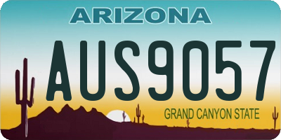 AZ license plate AUS9057