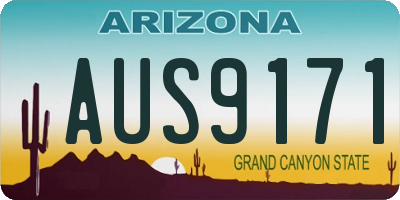 AZ license plate AUS9171