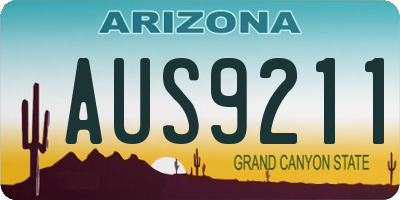 AZ license plate AUS9211