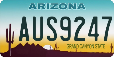 AZ license plate AUS9247