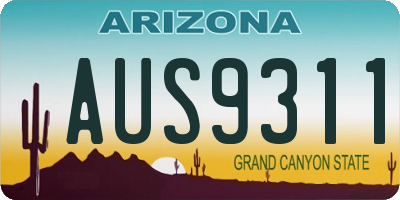 AZ license plate AUS9311