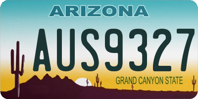 AZ license plate AUS9327