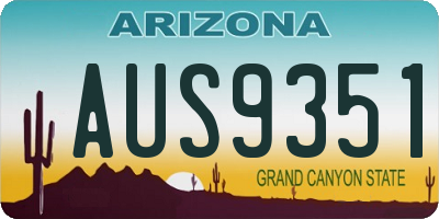 AZ license plate AUS9351