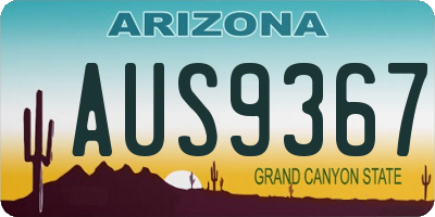 AZ license plate AUS9367