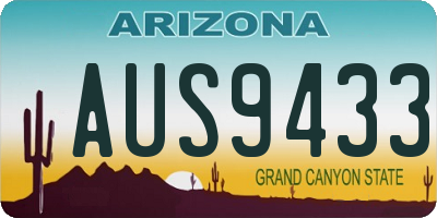 AZ license plate AUS9433