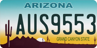 AZ license plate AUS9553