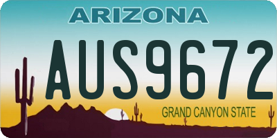 AZ license plate AUS9672