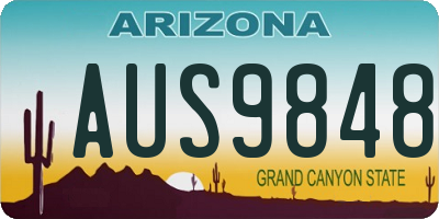 AZ license plate AUS9848