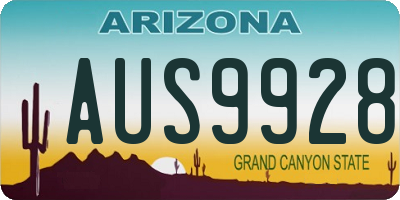 AZ license plate AUS9928