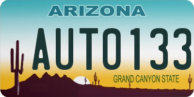 AZ license plate AUT0133