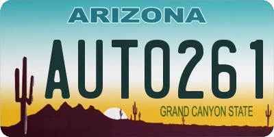 AZ license plate AUT0261