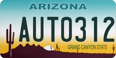 AZ license plate AUT0312