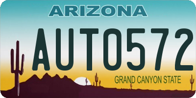 AZ license plate AUT0572