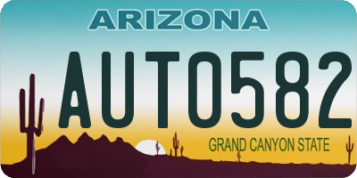 AZ license plate AUT0582