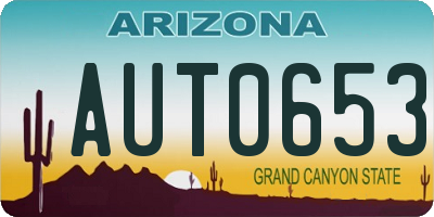 AZ license plate AUT0653