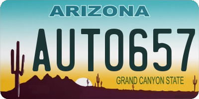 AZ license plate AUT0657