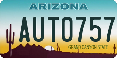 AZ license plate AUT0757