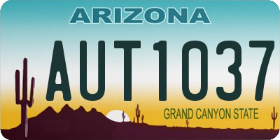 AZ license plate AUT1037