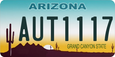 AZ license plate AUT1117