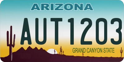 AZ license plate AUT1203