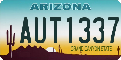 AZ license plate AUT1337
