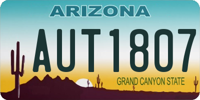 AZ license plate AUT1807
