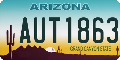 AZ license plate AUT1863