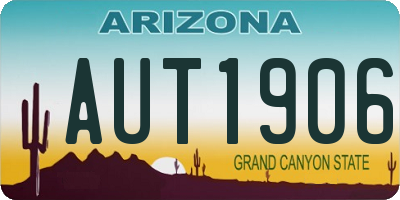 AZ license plate AUT1906