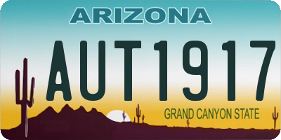 AZ license plate AUT1917