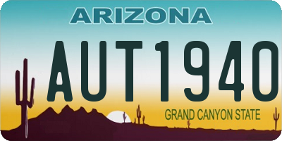 AZ license plate AUT1940