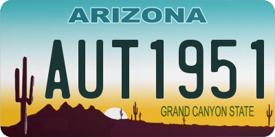 AZ license plate AUT1951