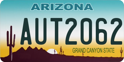 AZ license plate AUT2062