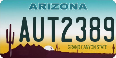 AZ license plate AUT2389
