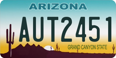 AZ license plate AUT2451
