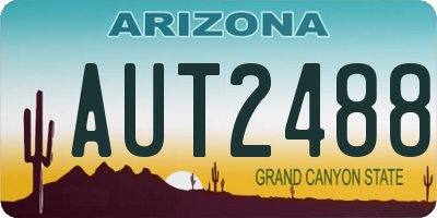 AZ license plate AUT2488