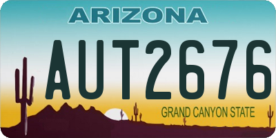 AZ license plate AUT2676