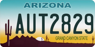 AZ license plate AUT2829