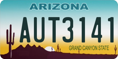 AZ license plate AUT3141