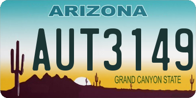 AZ license plate AUT3149