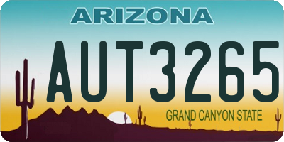 AZ license plate AUT3265