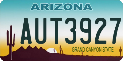 AZ license plate AUT3927