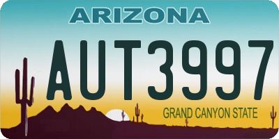 AZ license plate AUT3997