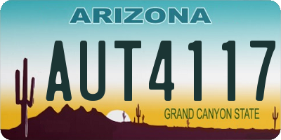AZ license plate AUT4117