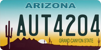 AZ license plate AUT4204