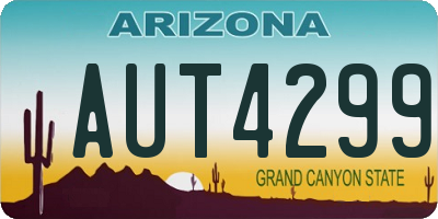AZ license plate AUT4299