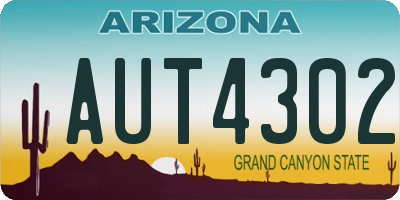 AZ license plate AUT4302