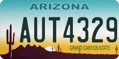 AZ license plate AUT4329