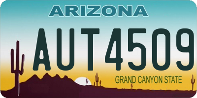 AZ license plate AUT4509