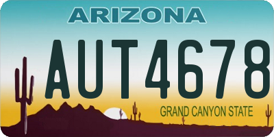 AZ license plate AUT4678