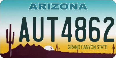 AZ license plate AUT4862